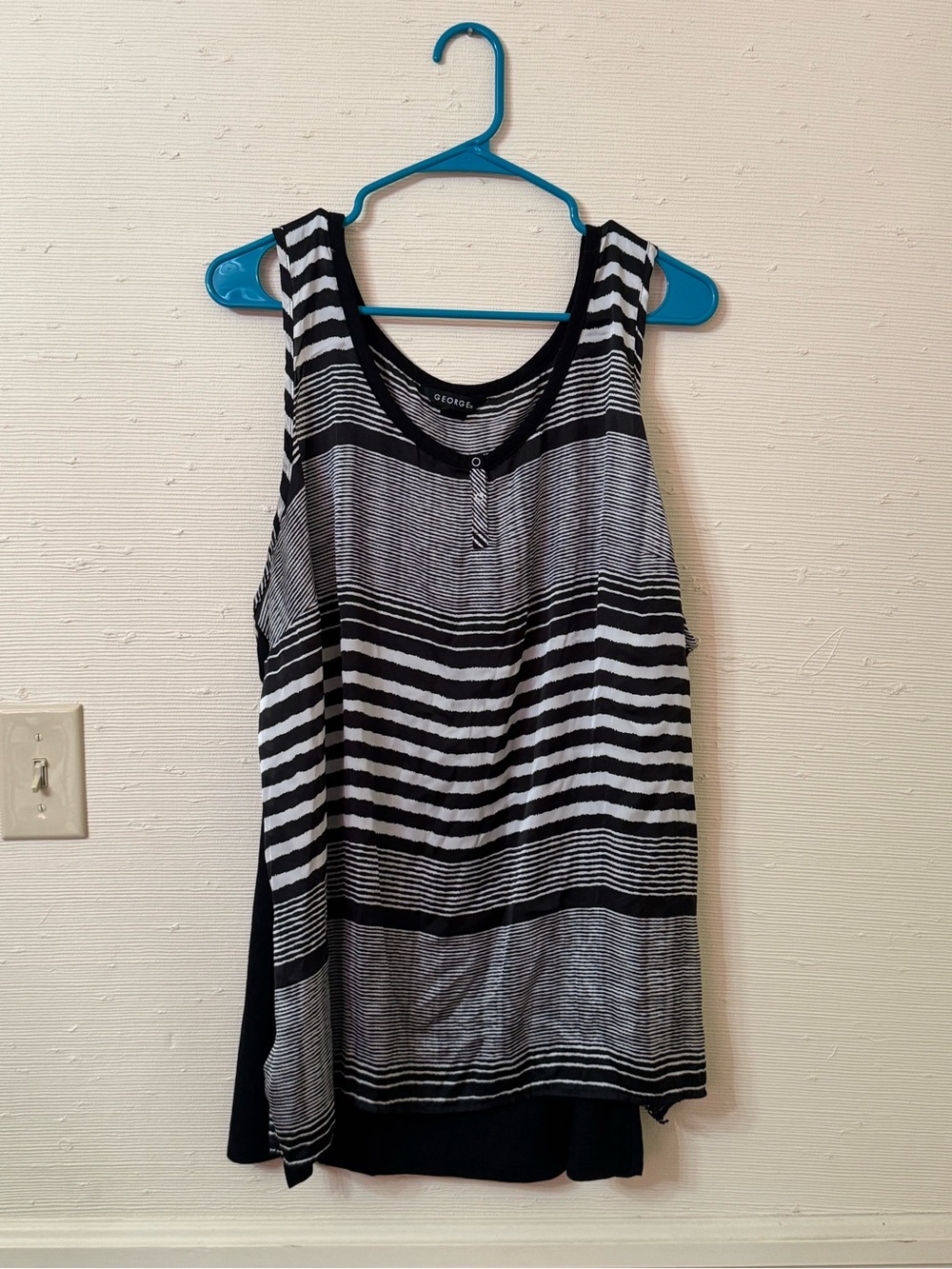 George Black and White Striped Tank Top